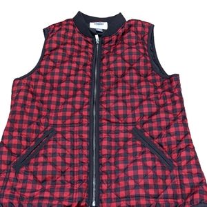 Old Navy Red and Black Quilted Puffer Vest